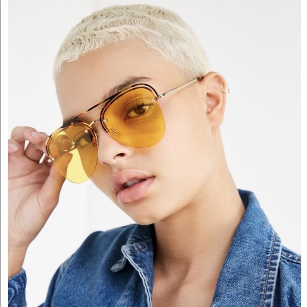 Yellow Aviator Sunglasses